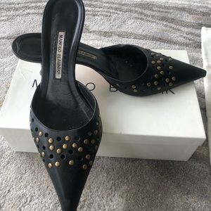 Manolo Blahnick Black Mules